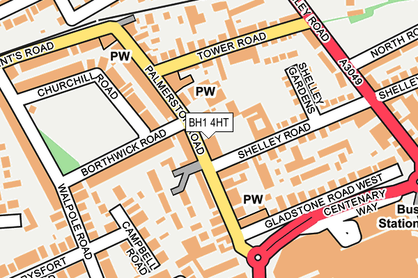 BH1 4HT map - OS OpenMap – Local (Ordnance Survey)