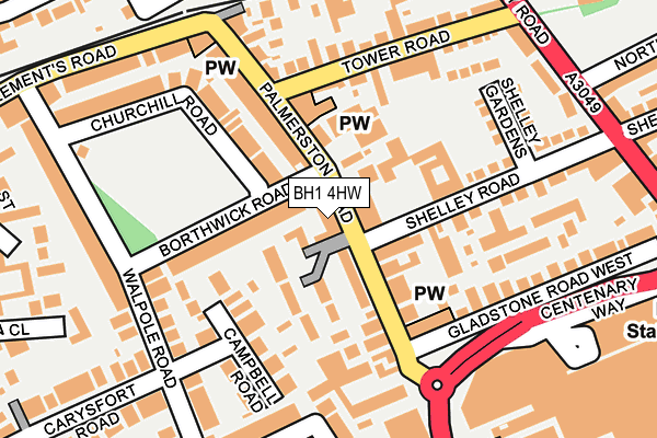 BH1 4HW map - OS OpenMap – Local (Ordnance Survey)
