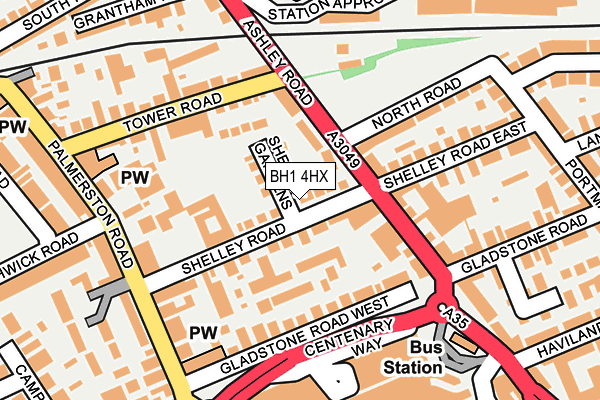 BH1 4HX map - OS OpenMap – Local (Ordnance Survey)