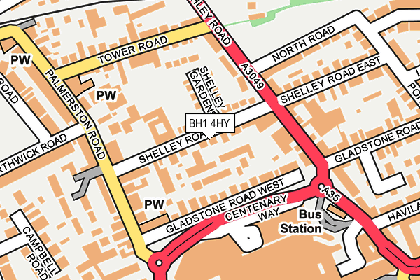 BH1 4HY map - OS OpenMap – Local (Ordnance Survey)