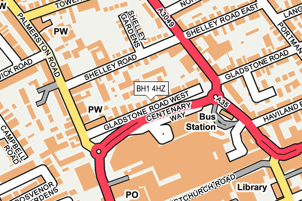 BH1 4HZ map - OS OpenMap – Local (Ordnance Survey)