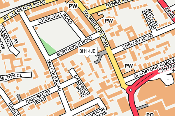BH1 4JE map - OS OpenMap – Local (Ordnance Survey)
