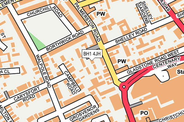 BH1 4JH map - OS OpenMap – Local (Ordnance Survey)