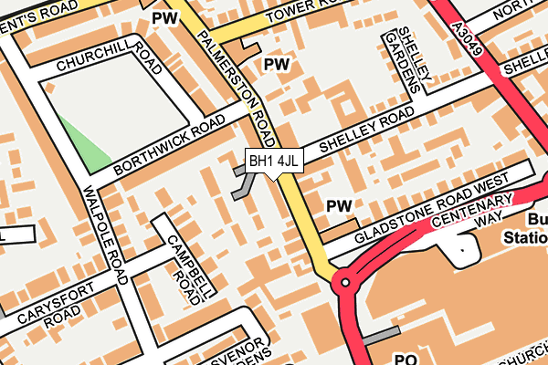 BH1 4JL map - OS OpenMap – Local (Ordnance Survey)