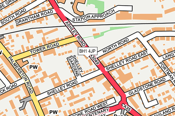BH1 4JP map - OS OpenMap – Local (Ordnance Survey)