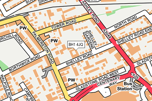 BH1 4JQ map - OS OpenMap – Local (Ordnance Survey)