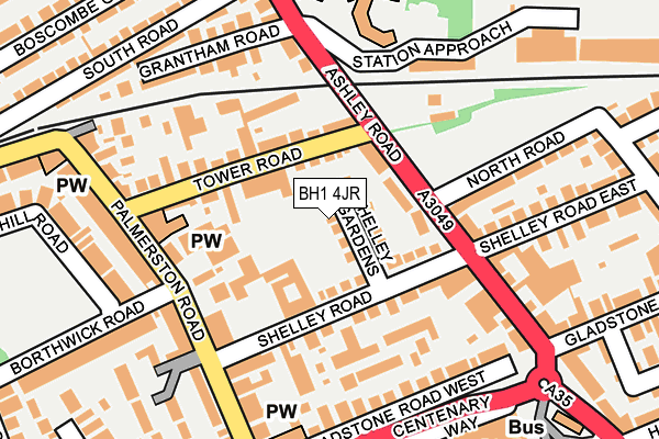 BH1 4JR map - OS OpenMap – Local (Ordnance Survey)