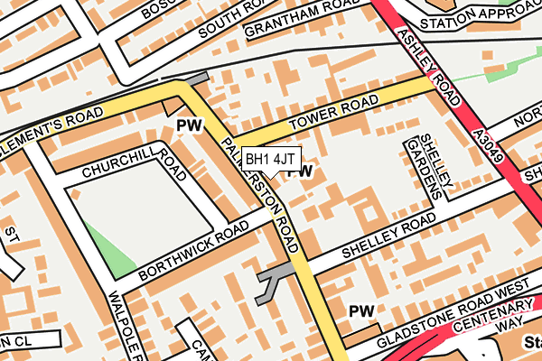 BH1 4JT map - OS OpenMap – Local (Ordnance Survey)