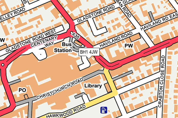 BH1 4JW map - OS OpenMap – Local (Ordnance Survey)