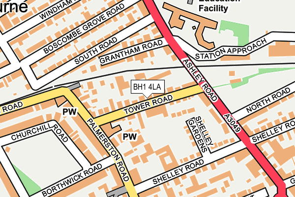 BH1 4LA map - OS OpenMap – Local (Ordnance Survey)
