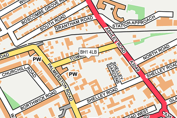 BH1 4LB map - OS OpenMap – Local (Ordnance Survey)
