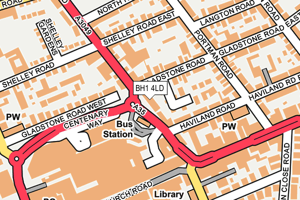 BH1 4LD map - OS OpenMap – Local (Ordnance Survey)