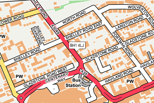 BH1 4LJ map - OS OpenMap – Local (Ordnance Survey)