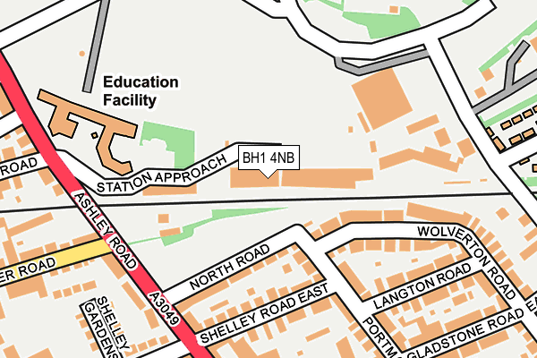 BH1 4NB map - OS OpenMap – Local (Ordnance Survey)
