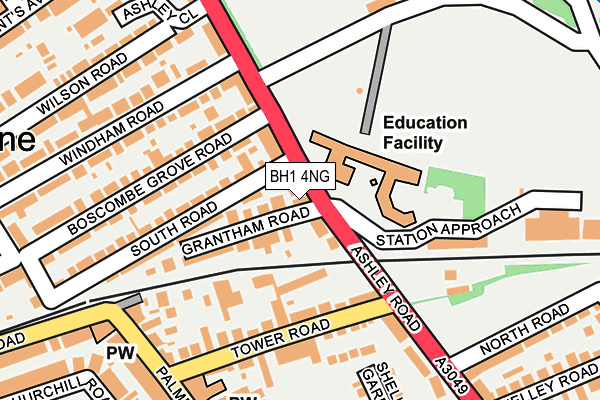 BH1 4NG map - OS OpenMap – Local (Ordnance Survey)