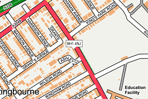 BH1 4NJ map - OS OpenMap – Local (Ordnance Survey)