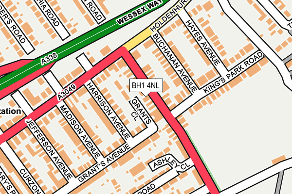 BH1 4NL map - OS OpenMap – Local (Ordnance Survey)