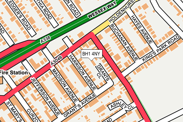 BH1 4NY map - OS OpenMap – Local (Ordnance Survey)