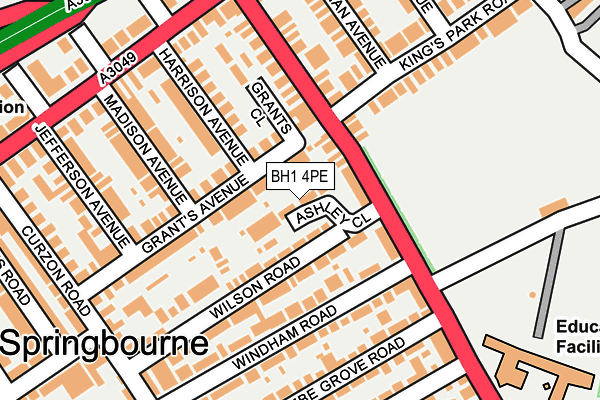 BH1 4PE map - OS OpenMap – Local (Ordnance Survey)