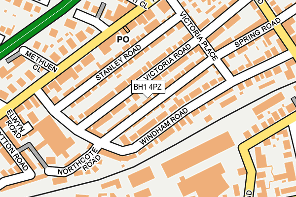 BH1 4PZ map - OS OpenMap – Local (Ordnance Survey)