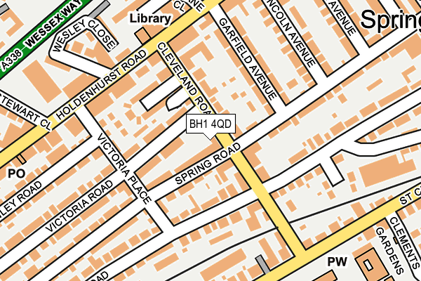 BH1 4QD map - OS OpenMap – Local (Ordnance Survey)