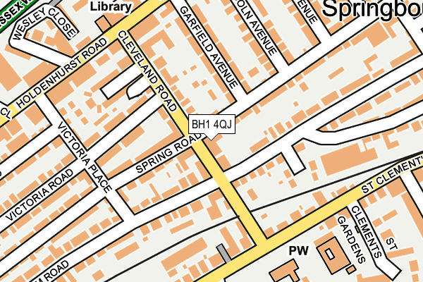 BH1 4QJ map - OS OpenMap – Local (Ordnance Survey)