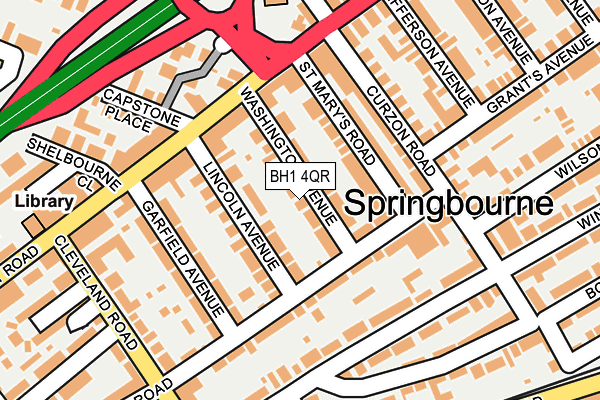 BH1 4QR map - OS OpenMap – Local (Ordnance Survey)