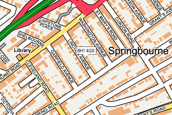 BH1 4QS map - OS OpenMap – Local (Ordnance Survey)