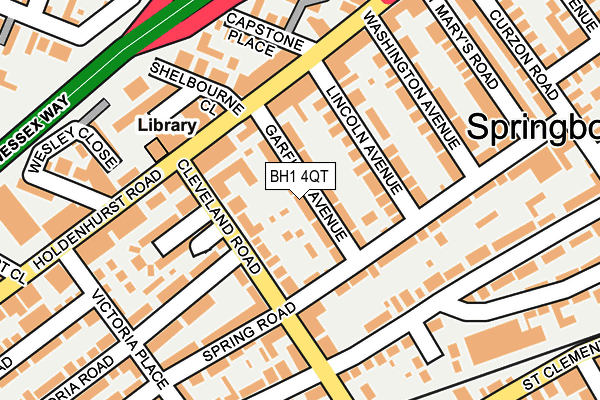 BH1 4QT map - OS OpenMap – Local (Ordnance Survey)