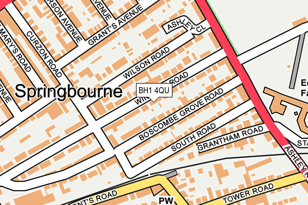 BH1 4QU map - OS OpenMap – Local (Ordnance Survey)