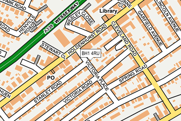 BH1 4RU map - OS OpenMap – Local (Ordnance Survey)
