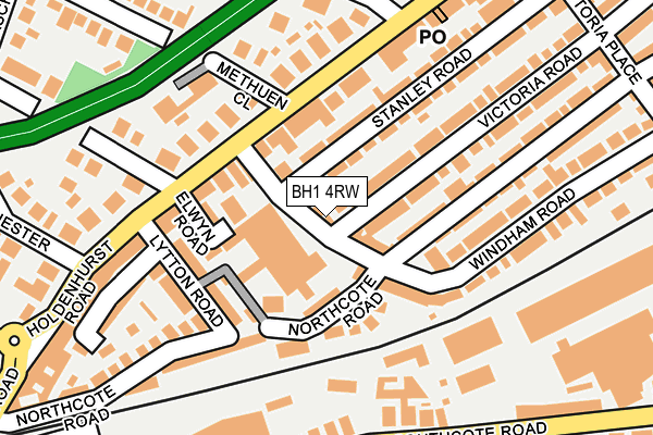 BH1 4RW map - OS OpenMap – Local (Ordnance Survey)