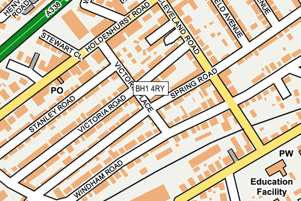 BH1 4RY map - OS OpenMap – Local (Ordnance Survey)