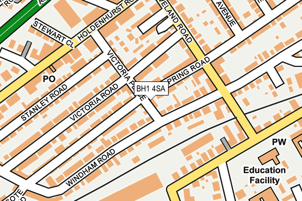 BH1 4SA map - OS OpenMap – Local (Ordnance Survey)