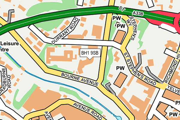 BH1 9SB map - OS OpenMap – Local (Ordnance Survey)