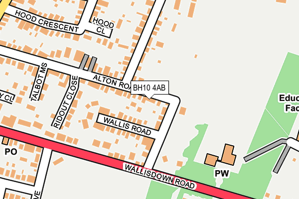 BH10 4AB map - OS OpenMap – Local (Ordnance Survey)