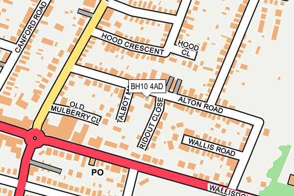 BH10 4AD map - OS OpenMap – Local (Ordnance Survey)