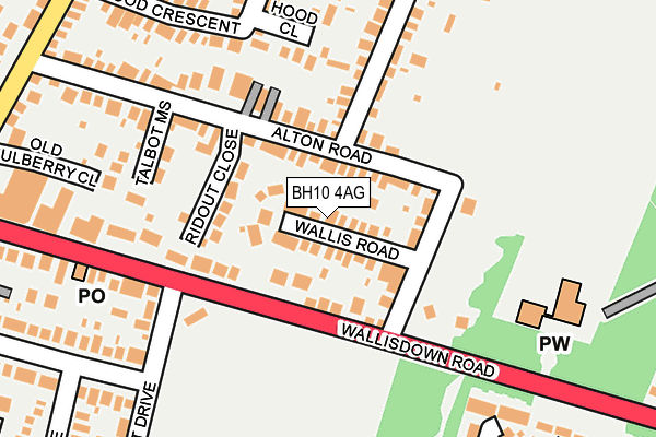BH10 4AG map - OS OpenMap – Local (Ordnance Survey)