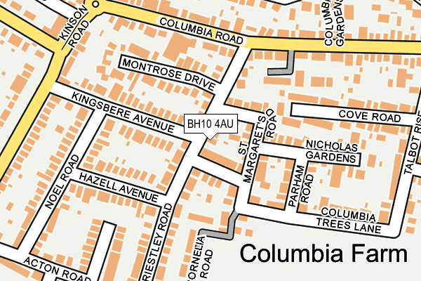 BH10 4AU map - OS OpenMap – Local (Ordnance Survey)