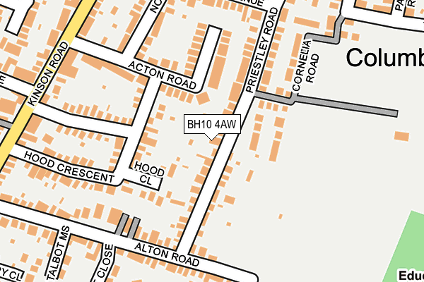 BH10 4AW map - OS OpenMap – Local (Ordnance Survey)
