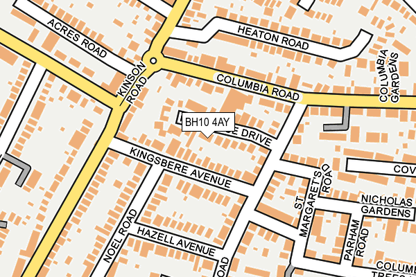 BH10 4AY map - OS OpenMap – Local (Ordnance Survey)