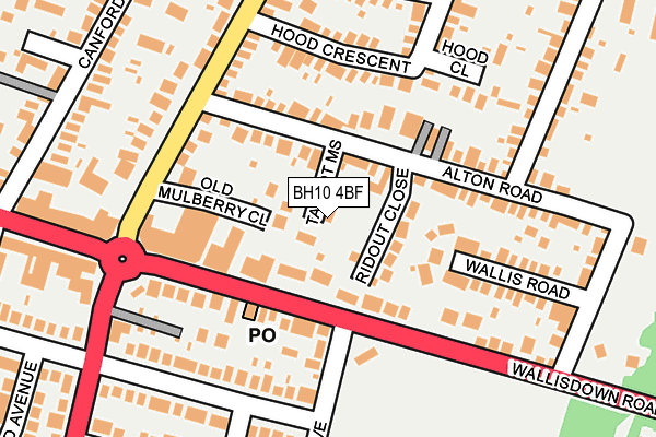 BH10 4BF map - OS OpenMap – Local (Ordnance Survey)