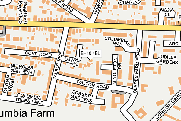 BH10 4BL map - OS OpenMap – Local (Ordnance Survey)