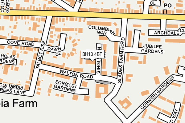 BH10 4BT map - OS OpenMap – Local (Ordnance Survey)