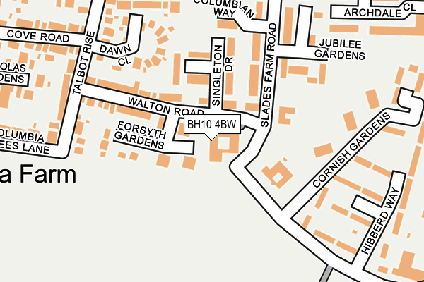 BH10 4BW map - OS OpenMap – Local (Ordnance Survey)