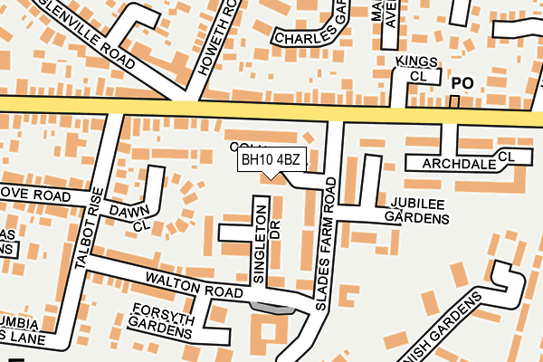 BH10 4BZ map - OS OpenMap – Local (Ordnance Survey)