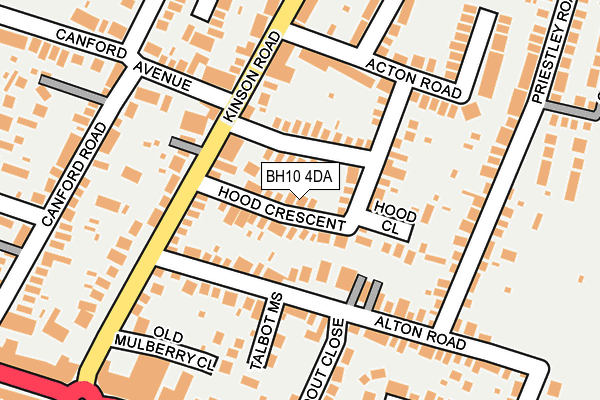 BH10 4DA map - OS OpenMap – Local (Ordnance Survey)