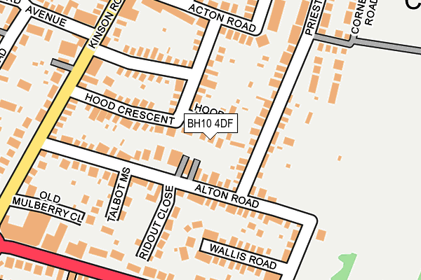 BH10 4DF map - OS OpenMap – Local (Ordnance Survey)