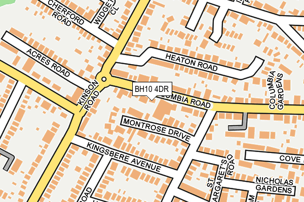 BH10 4DR map - OS OpenMap – Local (Ordnance Survey)