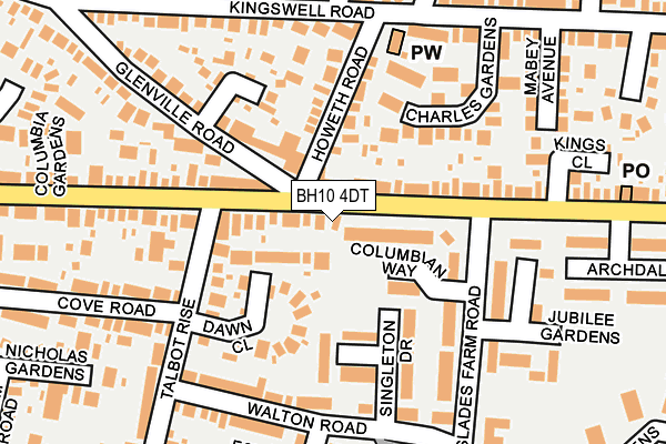 BH10 4DT map - OS OpenMap – Local (Ordnance Survey)
